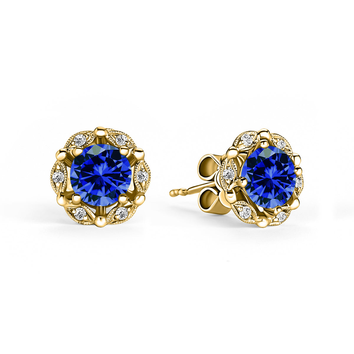 Beautiful old blue flower hotsell screw earrings small colored diamonds and central stone • Boutique Inspirational Montréal Québec