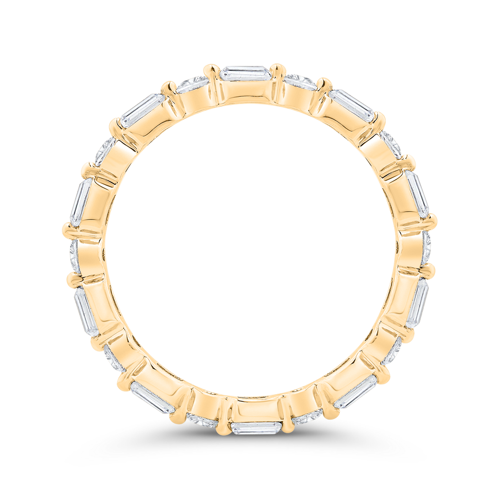 Classic 1 1/4 ctw Emerald & Round Eternity Band