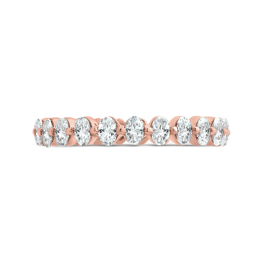 Classic 1 1/2 ctw Oval Single Shared Prong Eternity Band