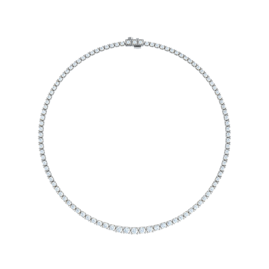 Elegant Round Diamond Tennis Necklace