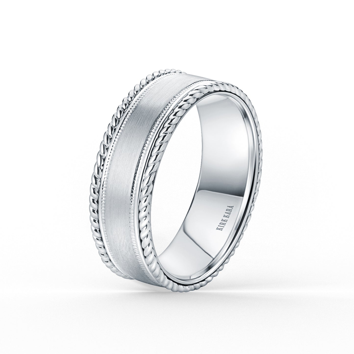 Rope Edge Satin Finish Wedding Band, 7.50mm