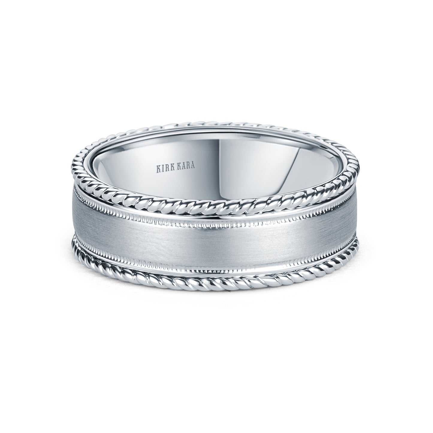 Rope Edge Satin Finish Wedding Band, 7.50mm