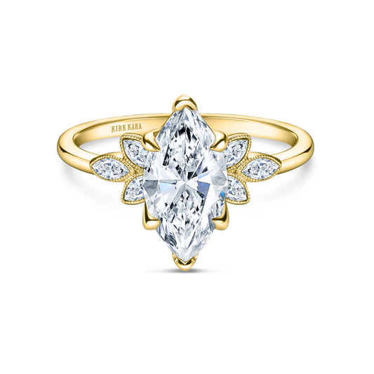 Floral Marquise Boho Diamond Engagement Ring