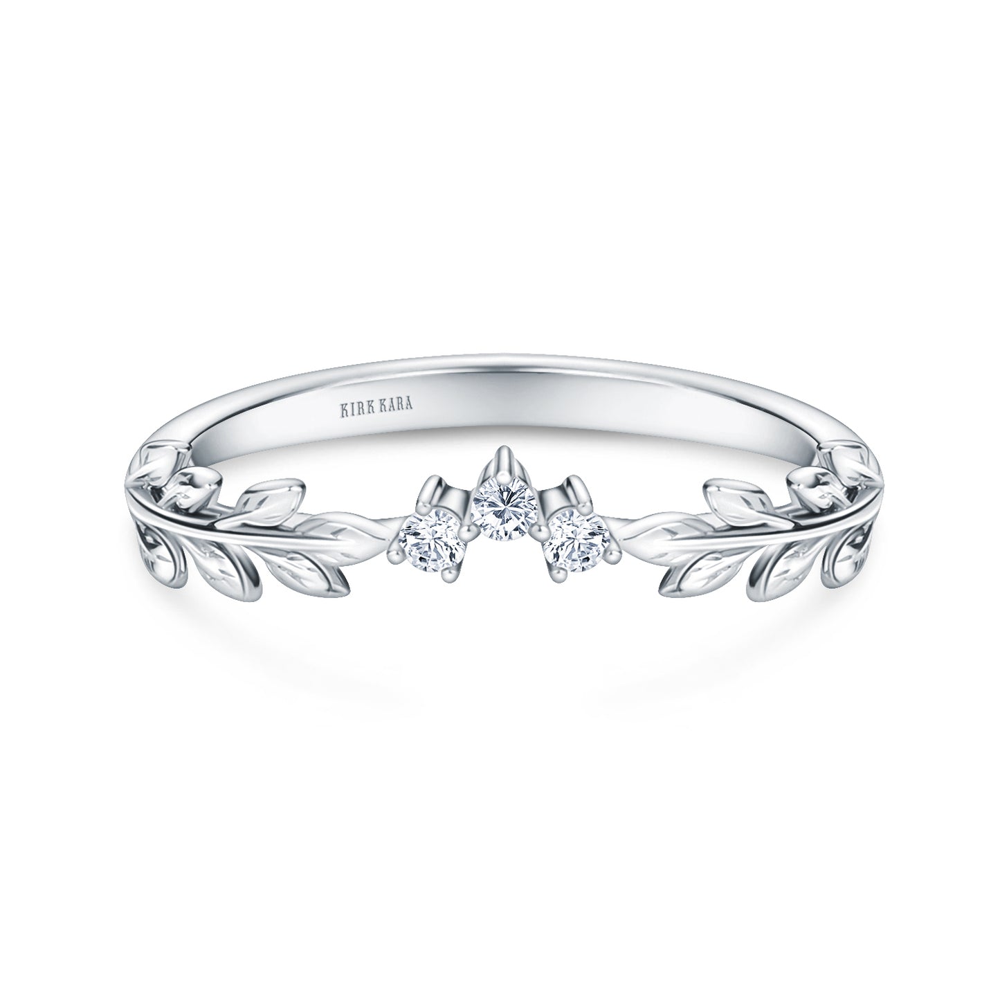 Floral Leaf Inspired Diamond Wedding Band