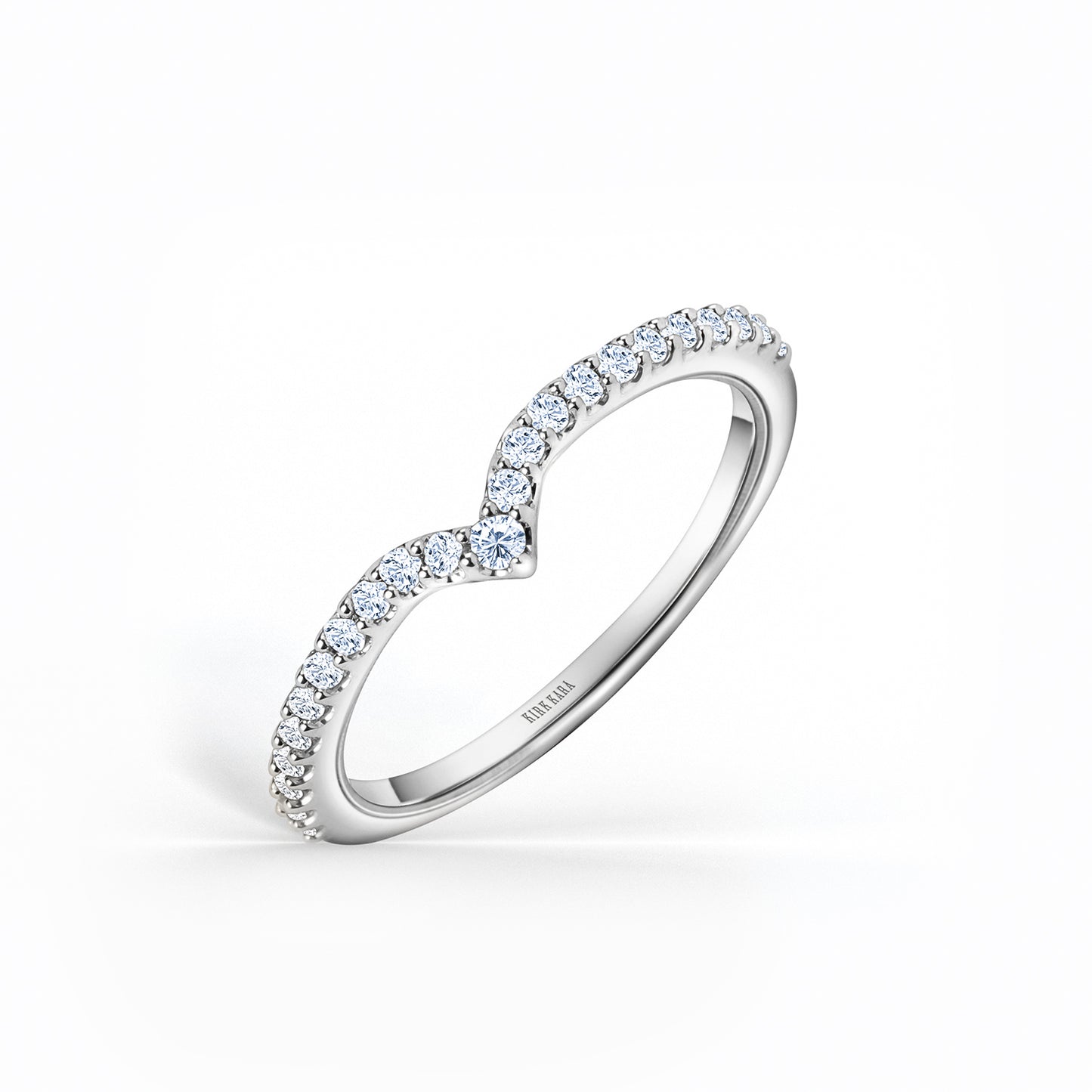 Classic Prong Set Curved Diamond Wedding Band