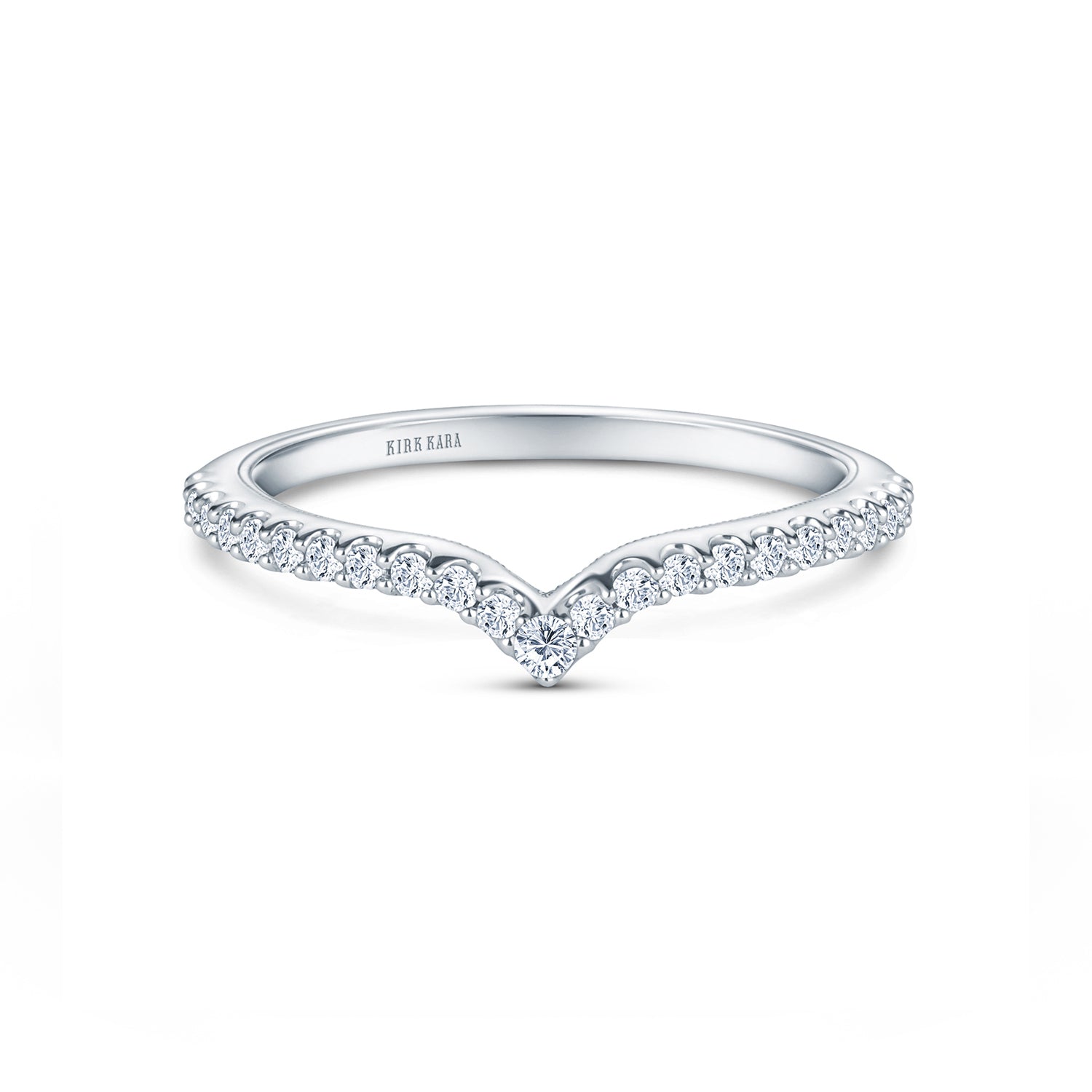 Classic Prong Set Curved Diamond Wedding Band