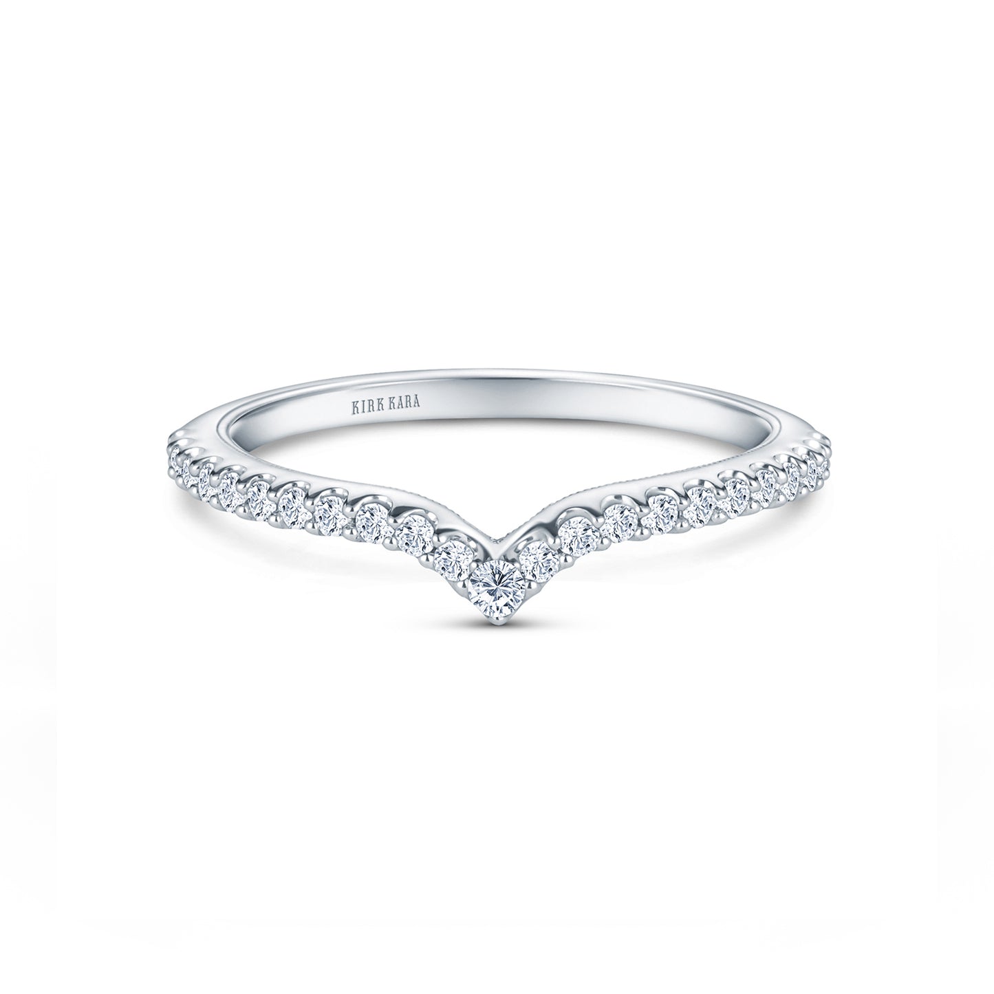 Classic Prong Set Curved Diamond Wedding Band