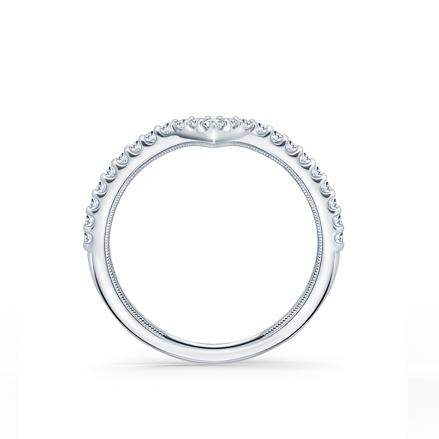 Classic Prong Set Curved Diamond Wedding Band