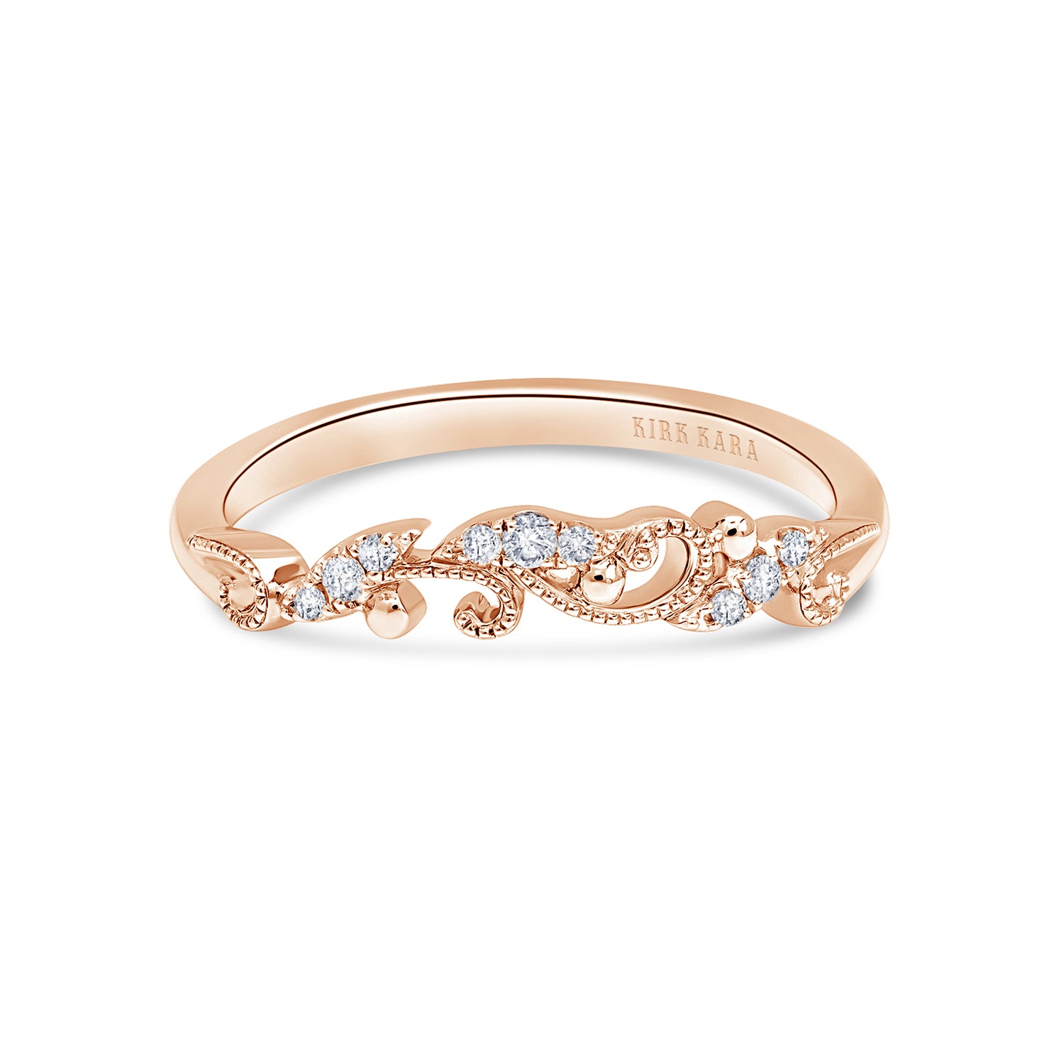 Contoured rose gold hot sale wedding band