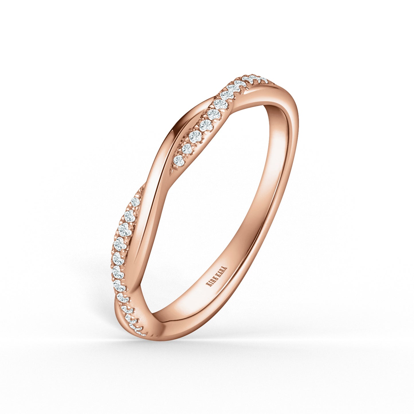 Thin Classic Diamond Twist Wedding Band