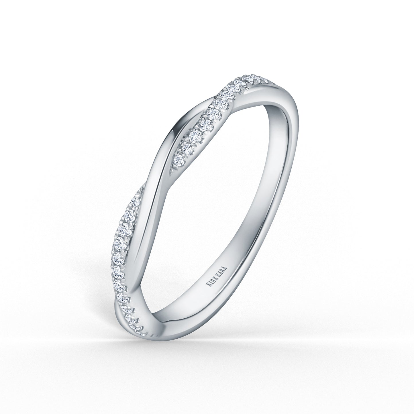 Thin Classic Diamond Twist Wedding Band