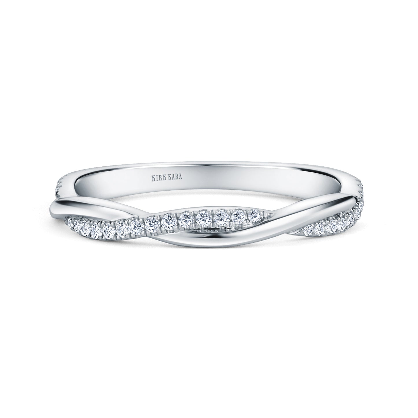 Thin Classic Diamond Twist Wedding Band