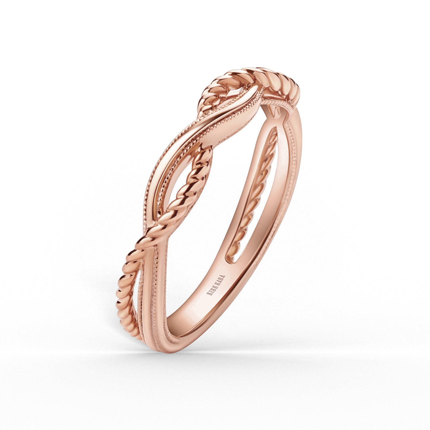 Rope Twist Milgrain Wedding Band