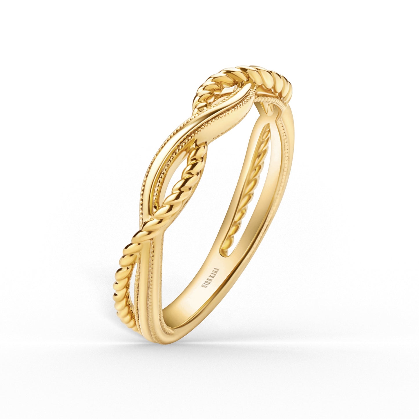 Rope Twist Milgrain Wedding Band