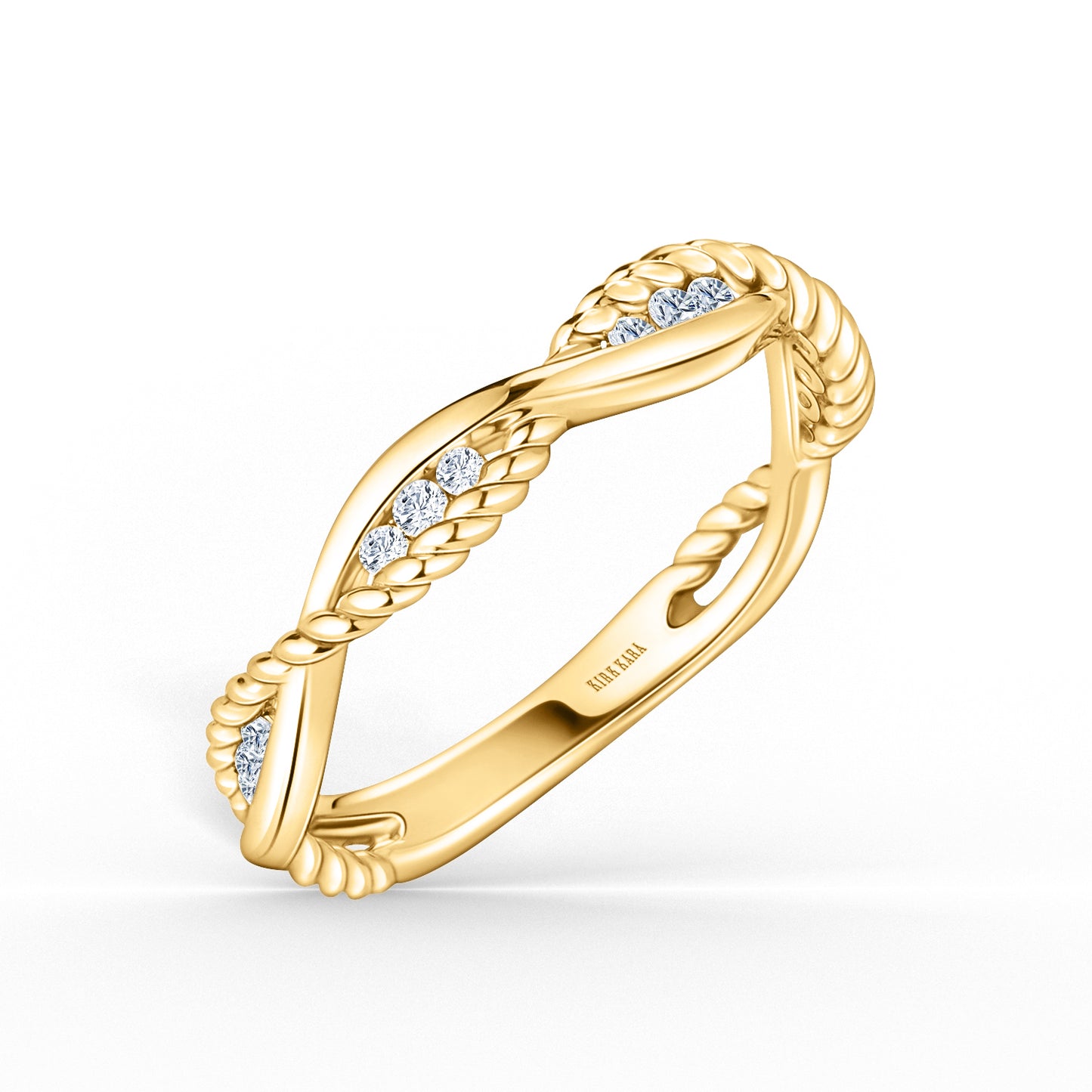 Rope Twist Channel Diamond Wedding Band