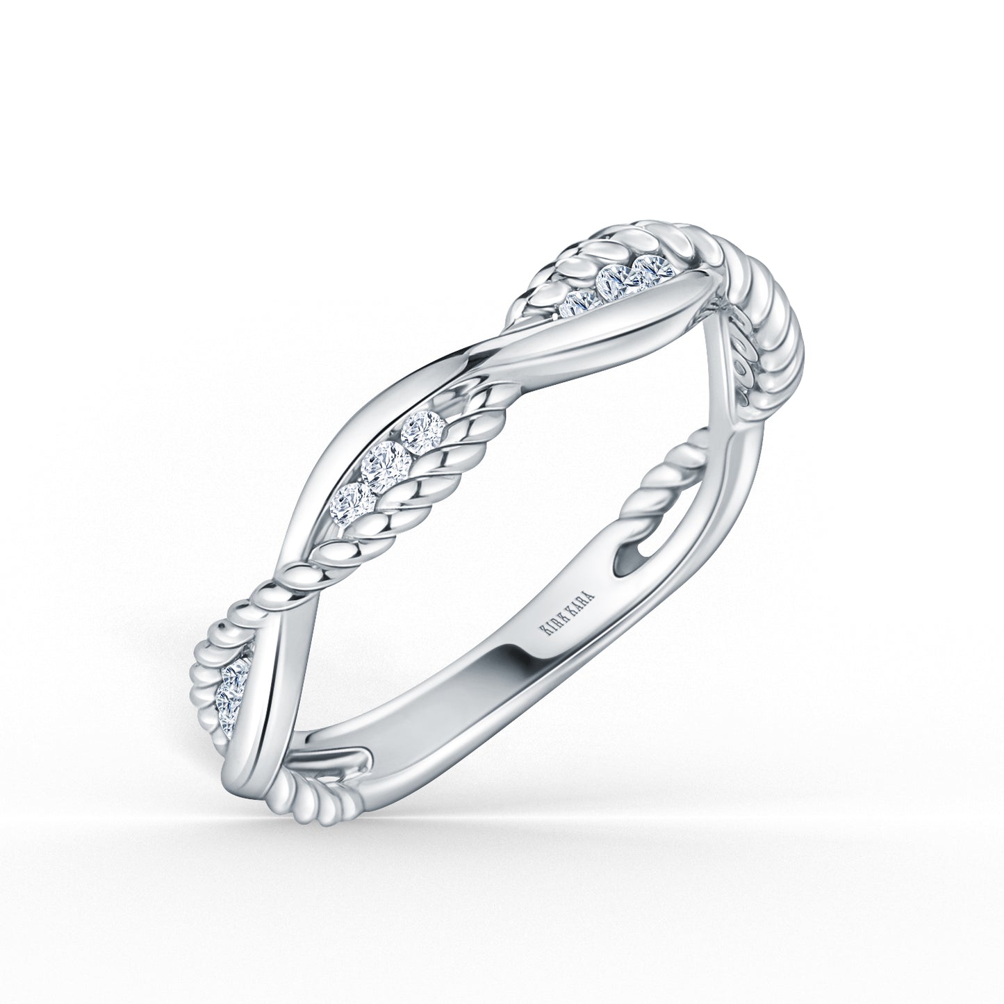 Rope Twist Channel Diamond Wedding Band