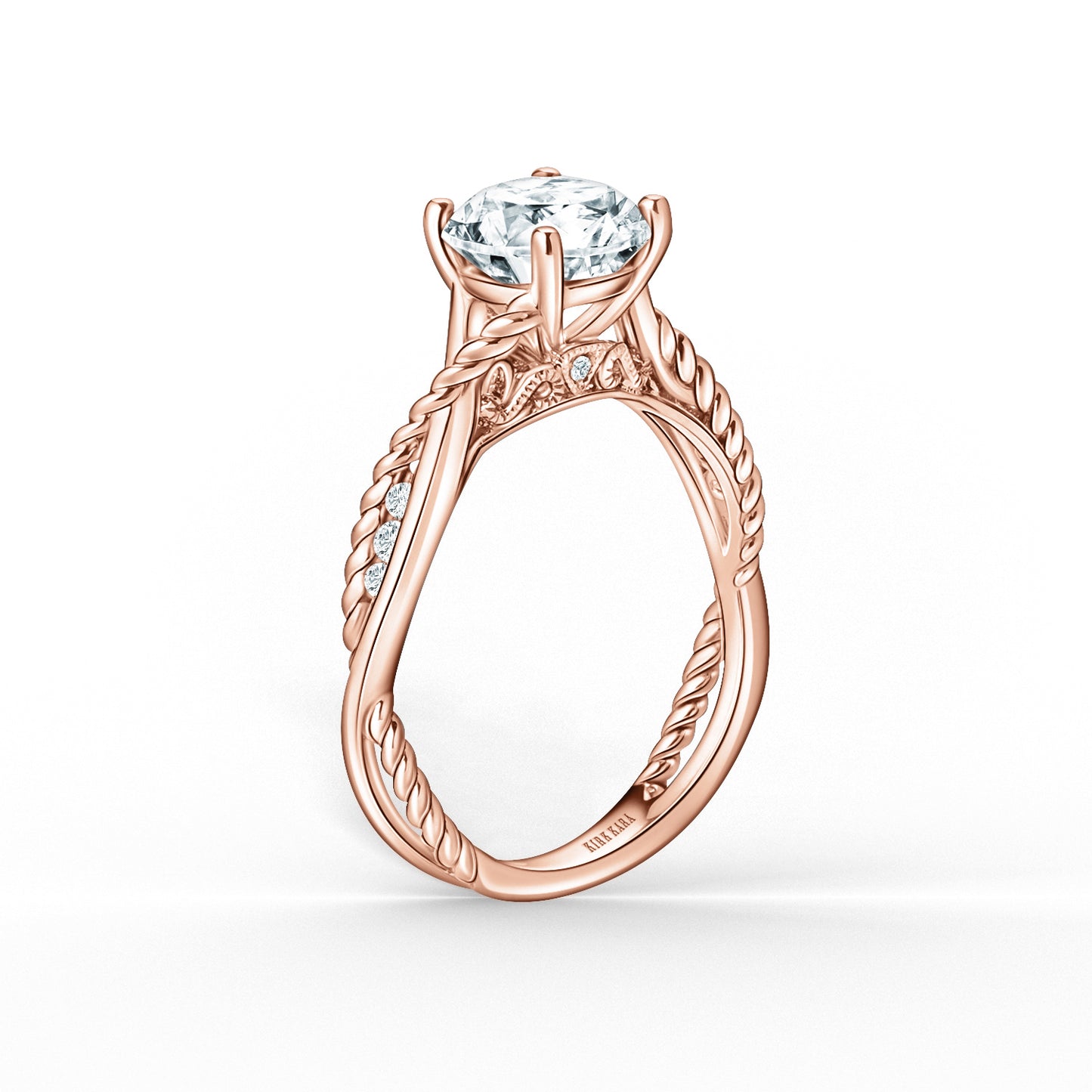 Rope Twist Channel Diamond Engagement Ring