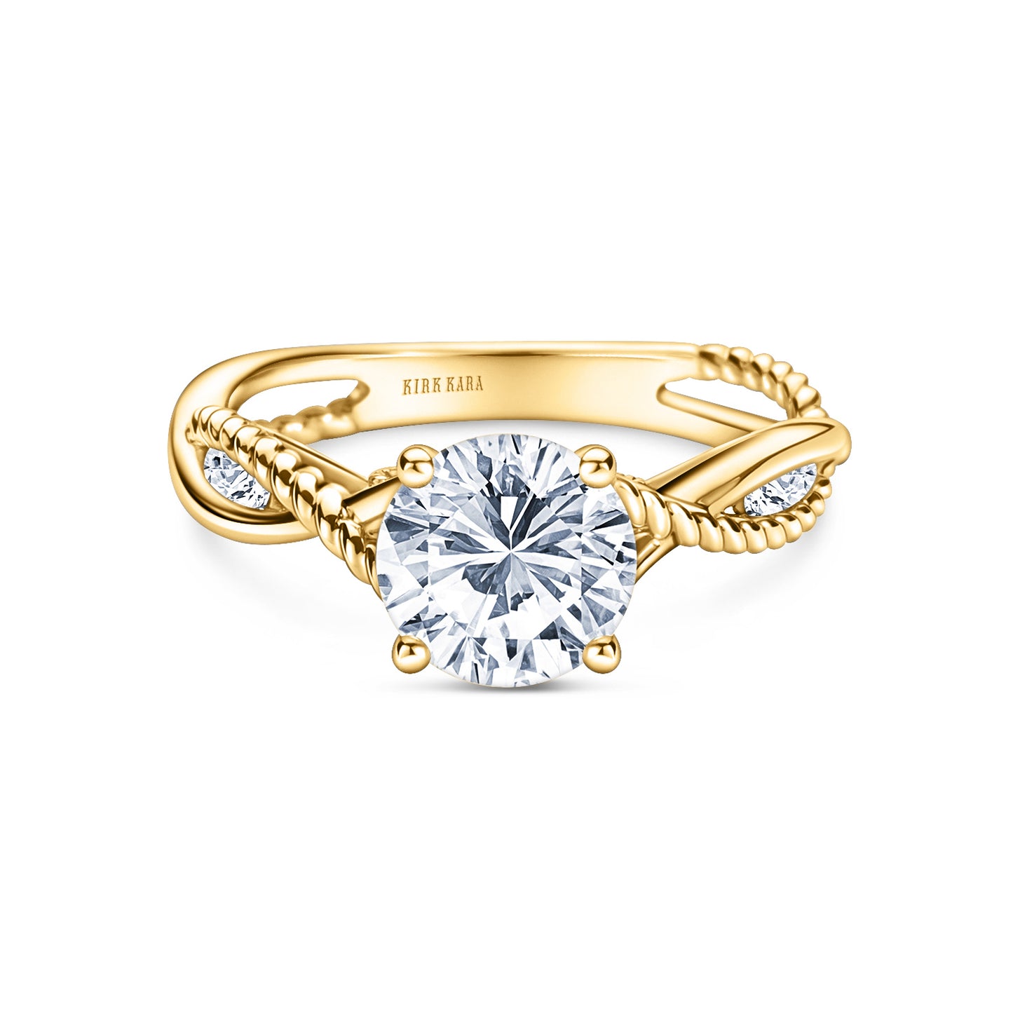 Rope Twist Channel Diamond Engagement Ring