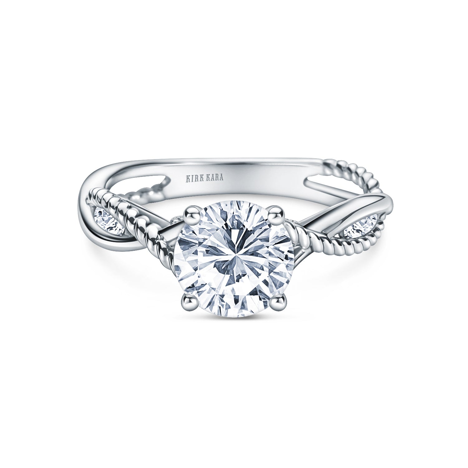 Rope Twist Channel Diamond Engagement Ring