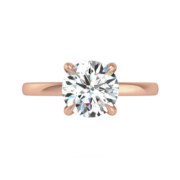 Preset Hidden Halo Solitaire Round Lab Diamond Engagement Ring