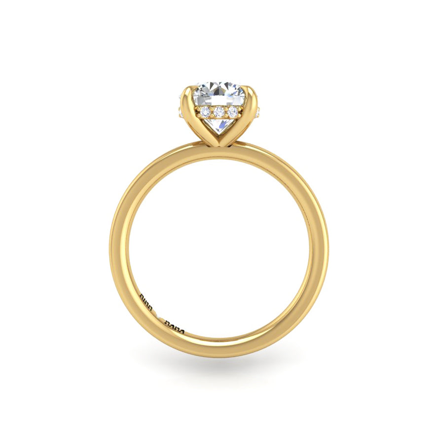 Preset Hidden Halo Solitaire Round Lab Diamond Engagement Ring