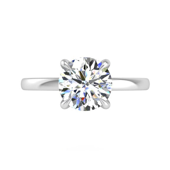 Preset Hidden Halo Solitaire Round Lab Diamond Engagement Ring