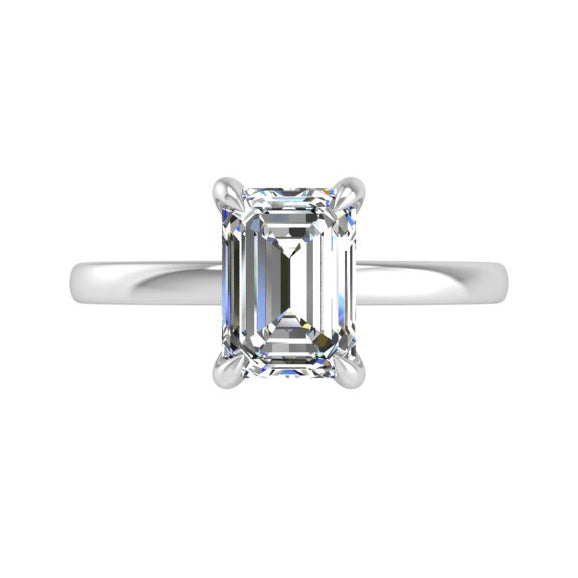 Preset Solitaire Emerald Lab Diamond Engagement Ring