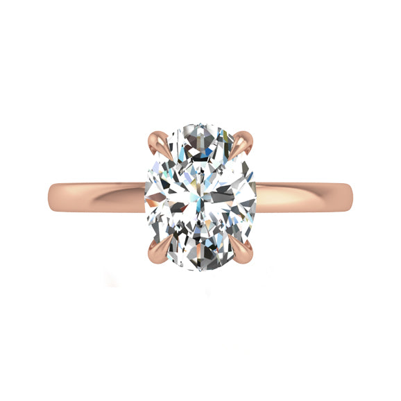 Preset Solitaire Oval Lab Diamond Engagement Ring