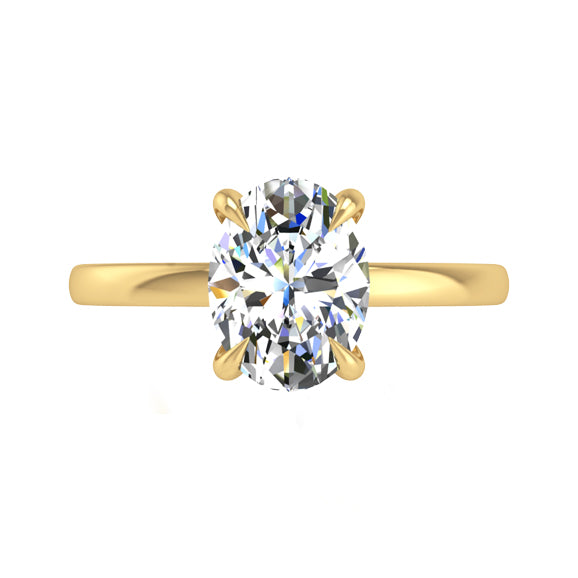 Preset Solitaire Oval Lab Diamond Engagement Ring