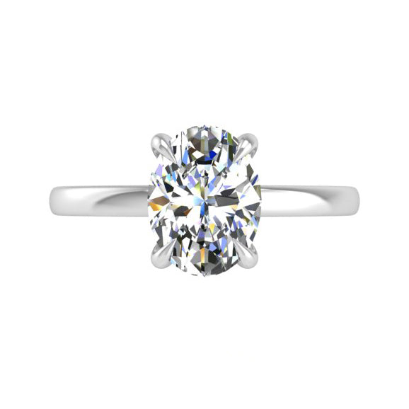 Preset Solitaire Oval Lab Diamond Engagement Ring