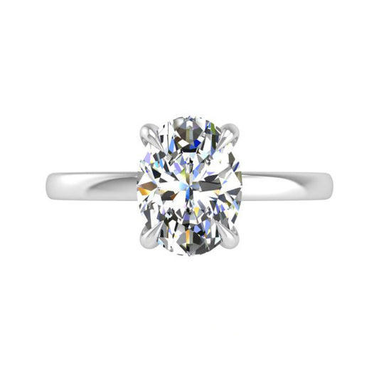 Preset Solitaire Oval Lab Diamond Engagement Ring