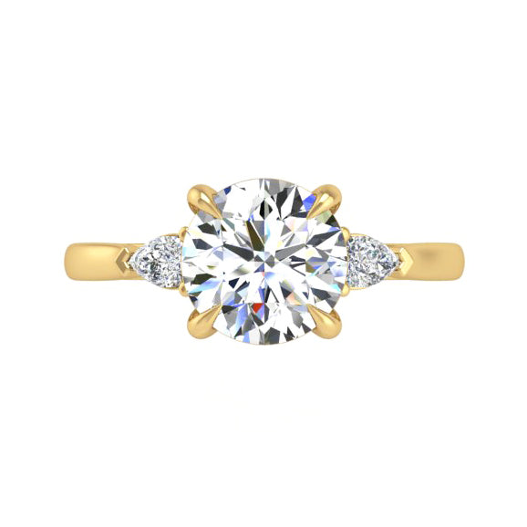 Preset Three Stone Round Lab Diamond Engagement Ring