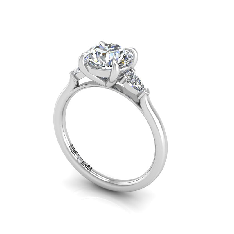 Preset Three Stone Round Lab Diamond Engagement Ring