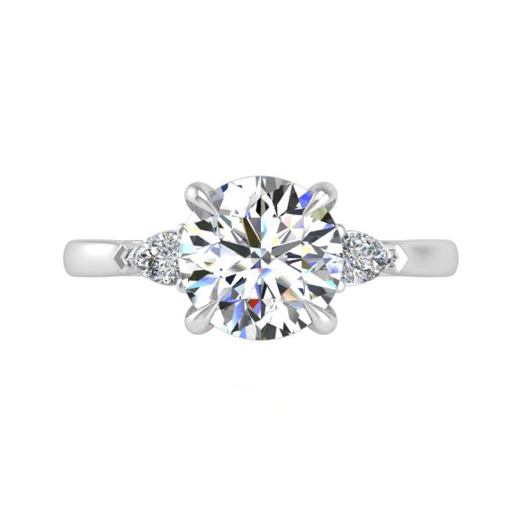 Preset Three Stone Round Lab Diamond Engagement Ring