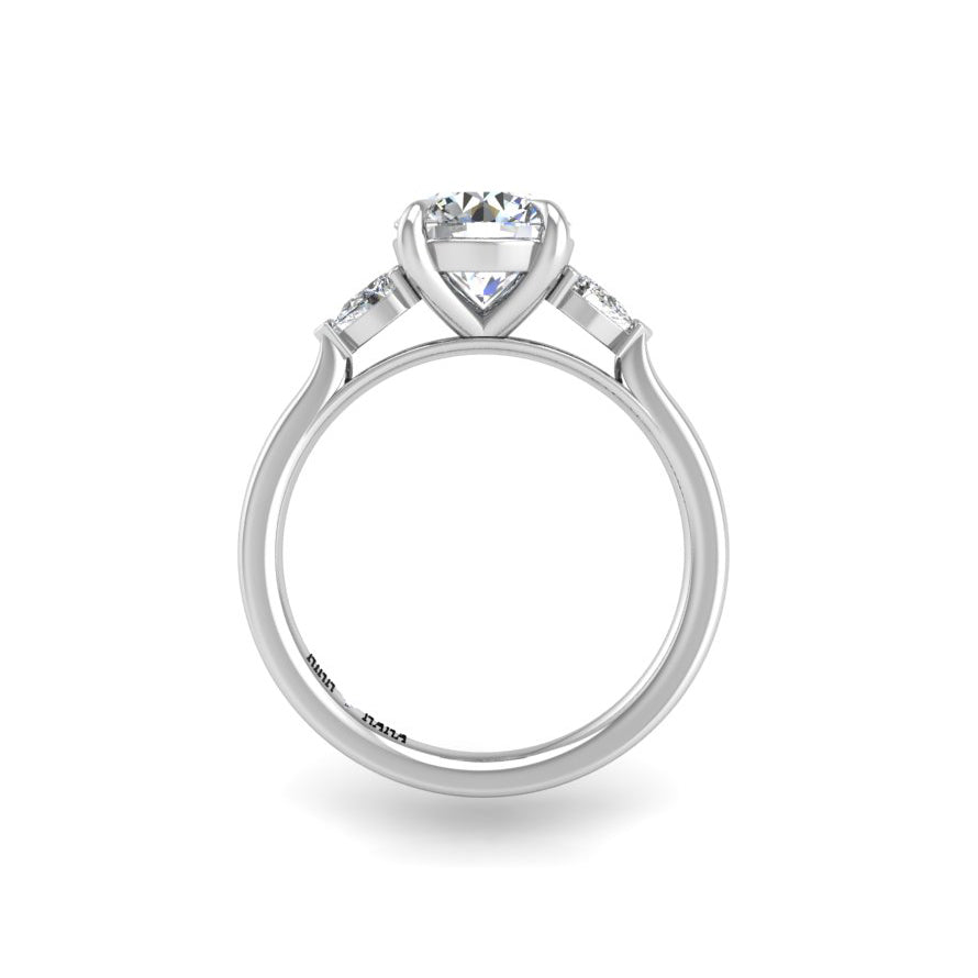 Preset Three Stone Round Lab Diamond Engagement Ring