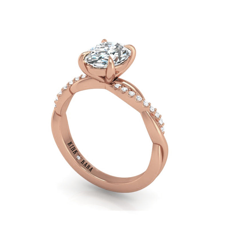 Preset Classic Twist Oval Lab Diamond Engagement Ring