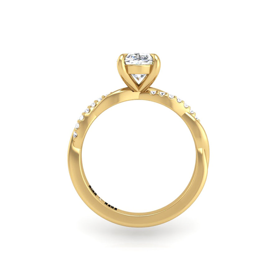 Preset Classic Twist Oval Lab Diamond Engagement Ring