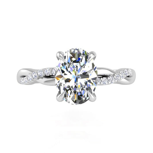 Preset Classic Twist Oval Lab Diamond Engagement Ring