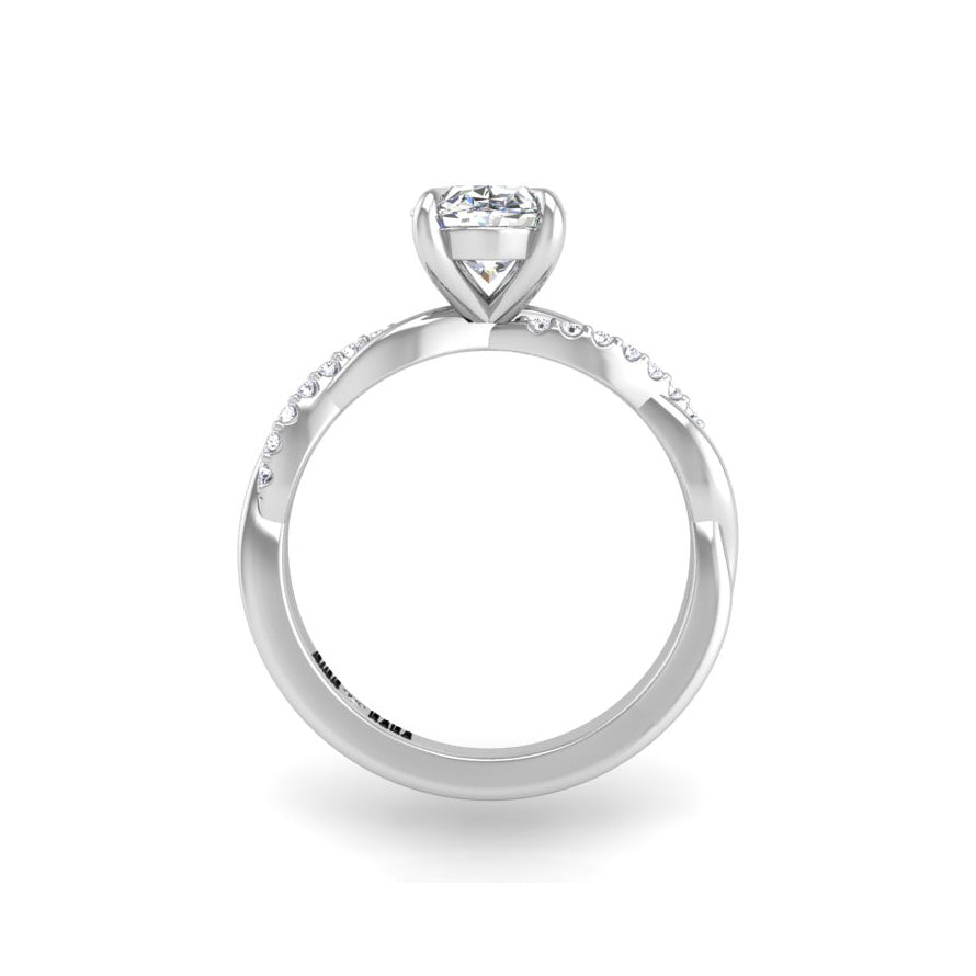 Preset Classic Twist Oval Lab Diamond Engagement Ring