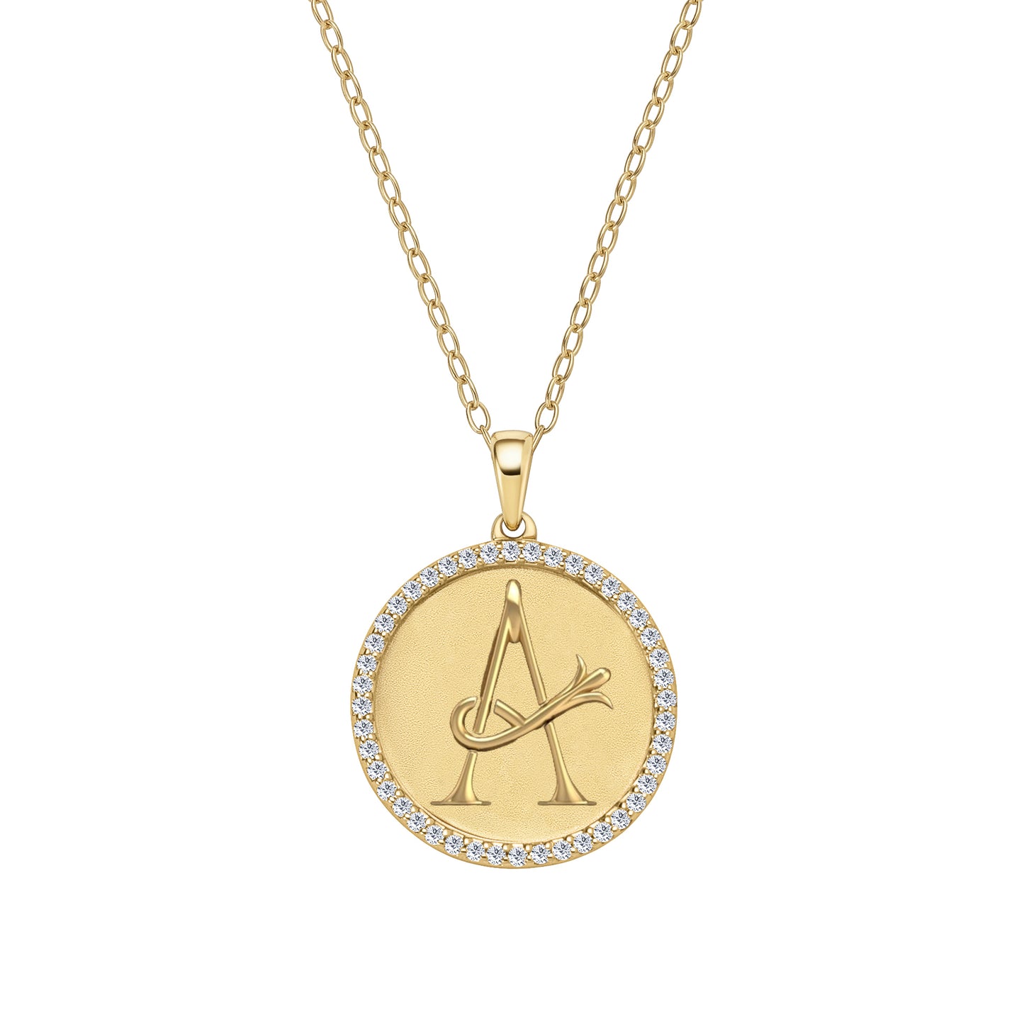 Classic Initial Natural Diamond Necklace