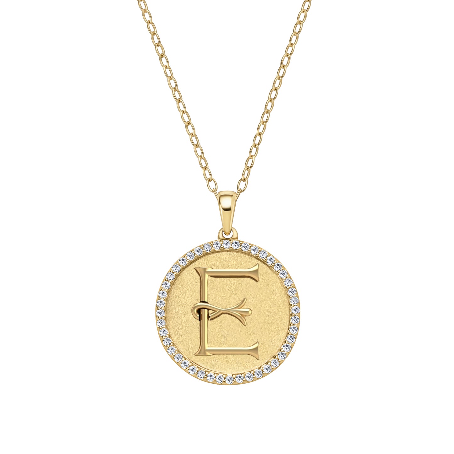 Classic Initial Natural Diamond Necklace