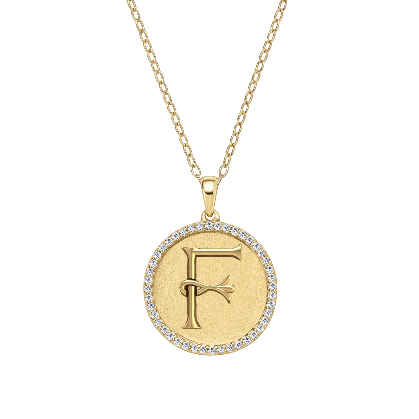 Classic Initial Natural Diamond Necklace