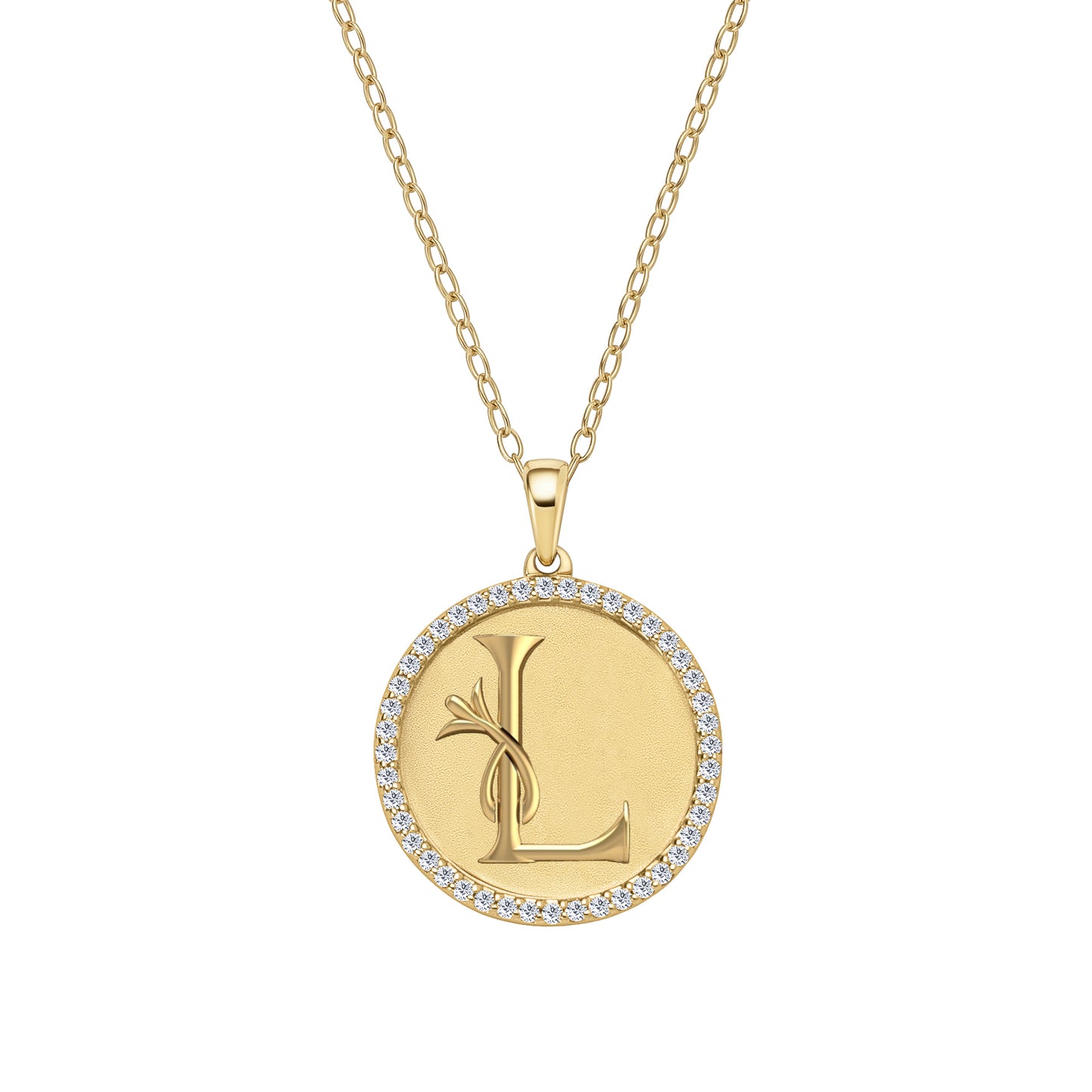 Classic Initial Natural Diamond Necklace