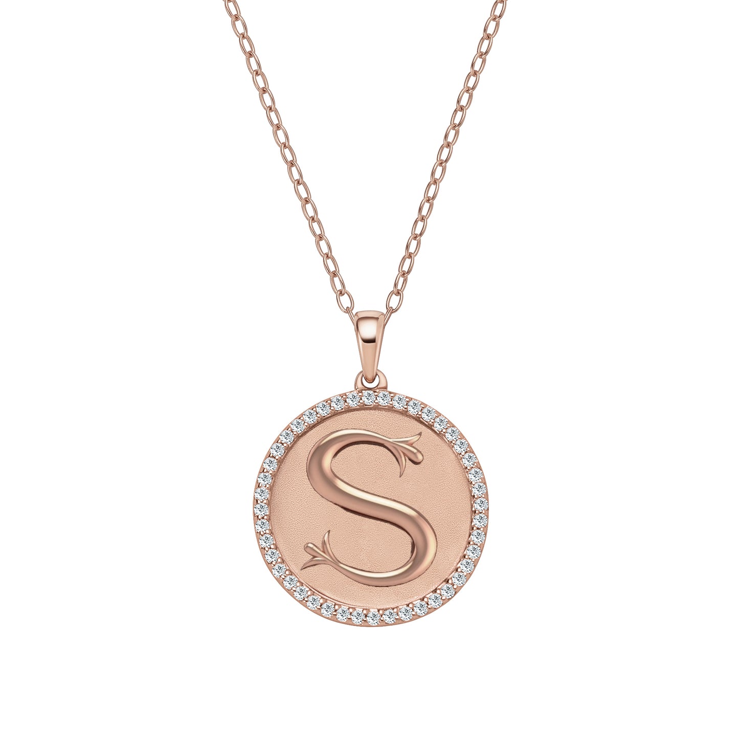 Classic Initial Natural Diamond Necklace