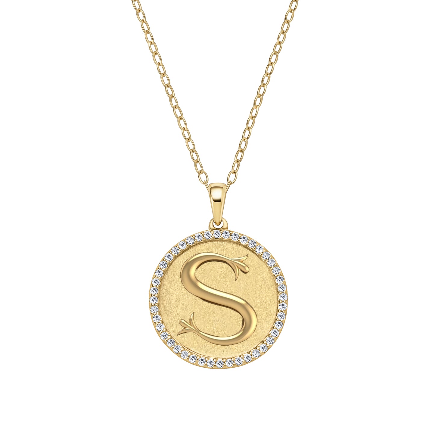 Classic Initial Lab Grown Diamond Necklace