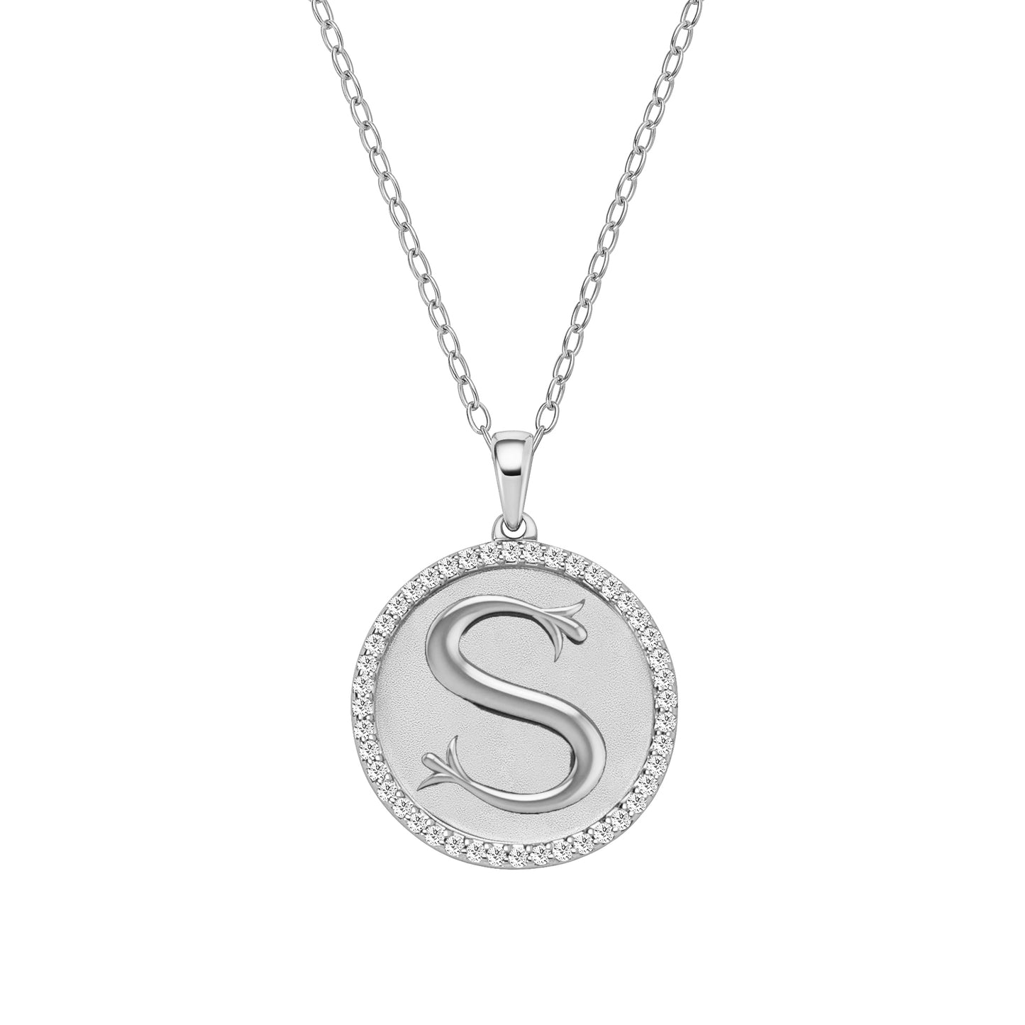 Classic Initial Natural Diamond Necklace