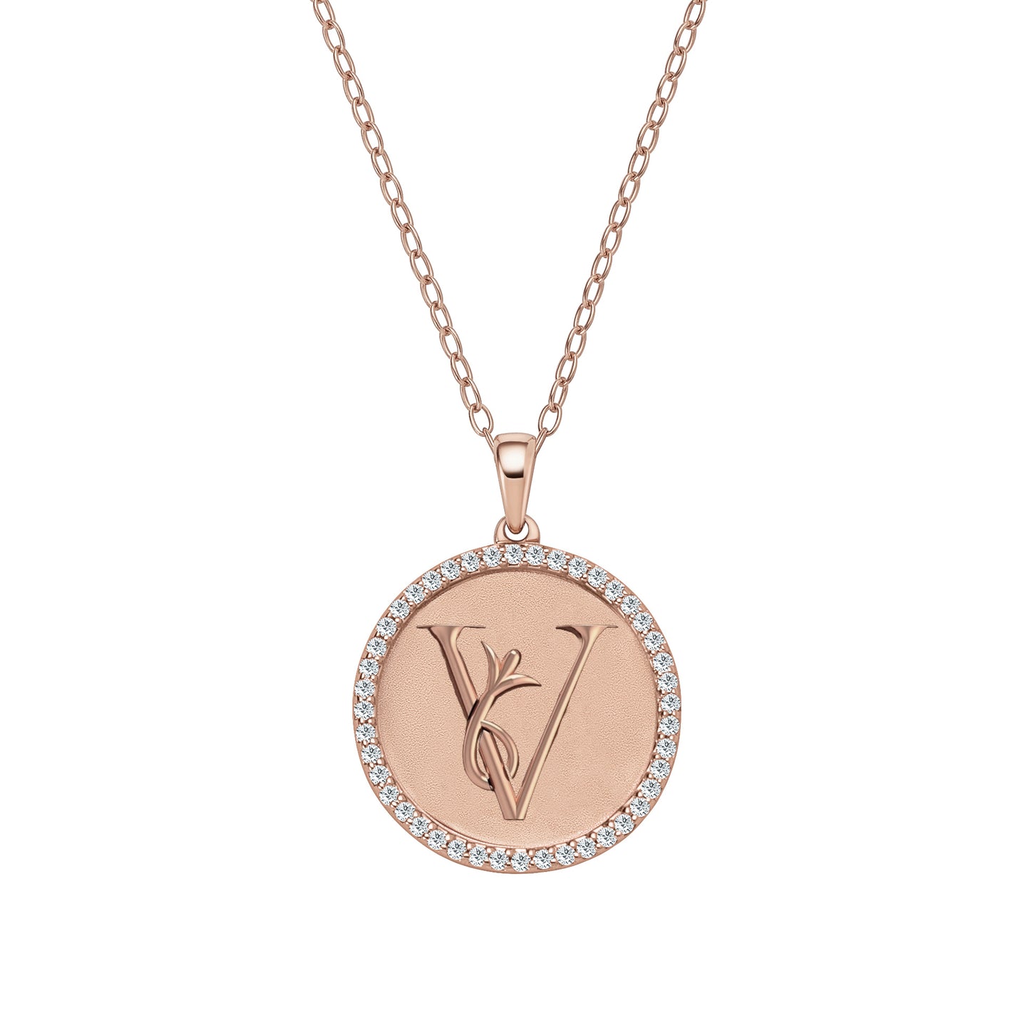 Classic Initial Natural Diamond Necklace