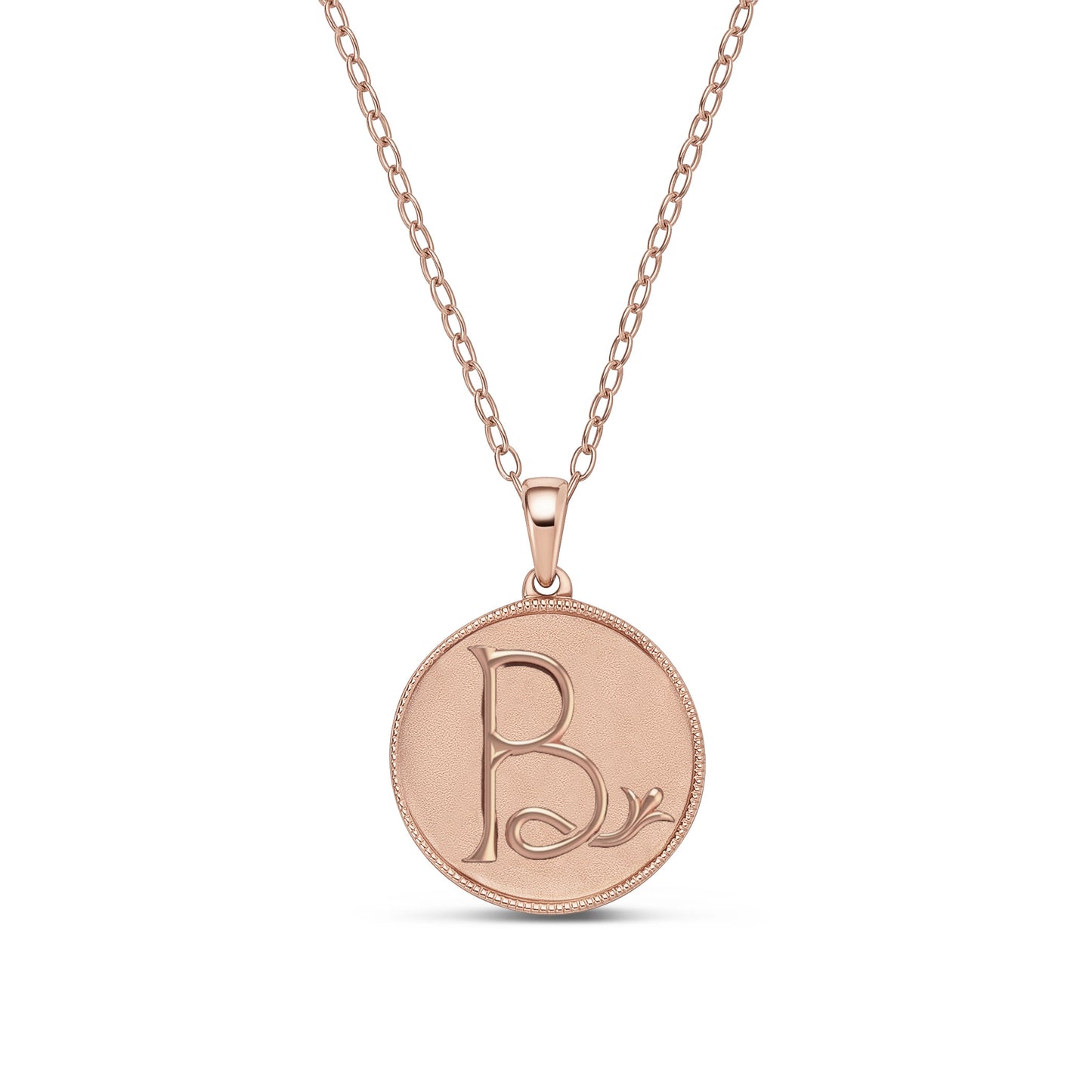 Classic Initial Milgrain Necklace