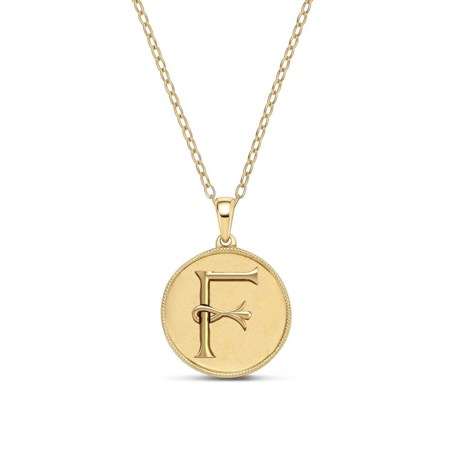 Classic Initial Milgrain Necklace