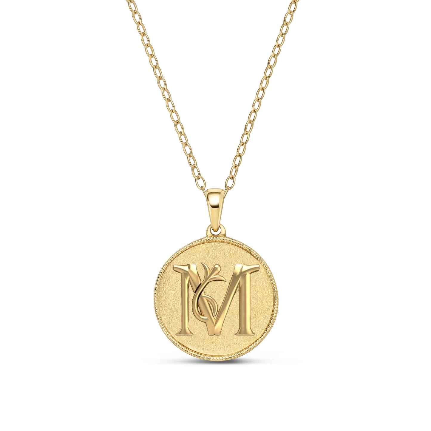 Classic Initial Milgrain Necklace